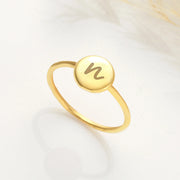 Engraved Initial Round Ring - Lyphiyes